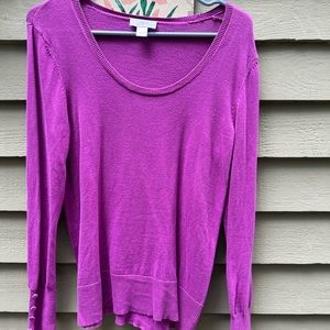 Ann Taylor Loft dressy sweater top with decorative buttoned sleeves size M